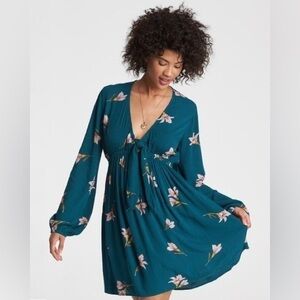 Billabong Teal Floral Mini Dress